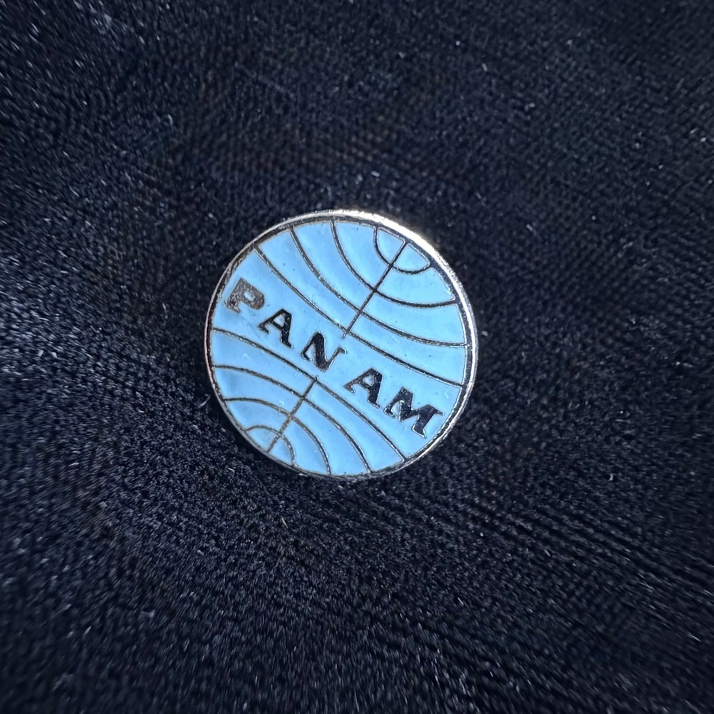 Vintage Pan Am Airlines Blue Globe Logo Lapel Pin Squire England 16mm Retro